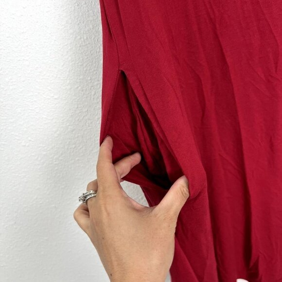 Zennilo Red Short Sleeve Jersey Swing Dress with Pockets Womens Small - Picture 3 of 9